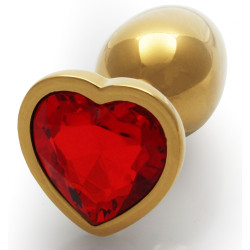 Ouch! Bijou anal Heart Gem S 6 x 2.6 cm Doré-Rouge